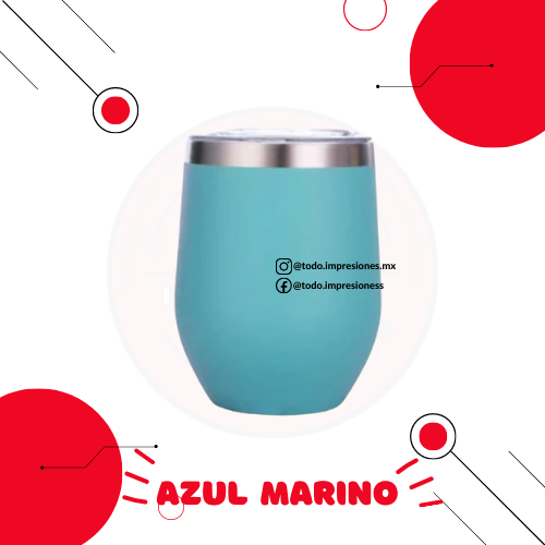 Termo Vino 12oz - Caja 25pzs - Incluye Tapa.